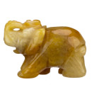 Gravur Elefant, 36mm, Gelbe Jade
