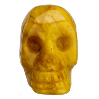 Engraving skull, 36mm, yellow jade