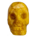 Gravur Totenkopf, 36mm, Gelbe Jade