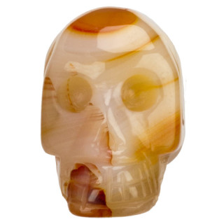 Gravur Totenkopf, 36mm, Roter Achat