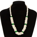 freshwater pearl necklace, green aventurine