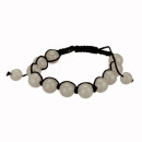 Shamballa Armband, 10mm, Milchige Jade