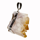 Anhänger Citrin, galvanisiert, 36x25x32mm