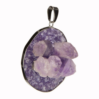 Anhänger Amethyst, galvanisiert,46x40x25mm