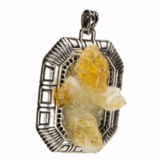 Pendant rectangle citrine, 54x45x20mm