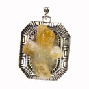 Pendant rectangle citrine, 54x45x20mm
