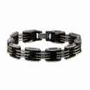 Stainless steel bracelet with rubber