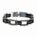 Stainless steel bracelet with rubber