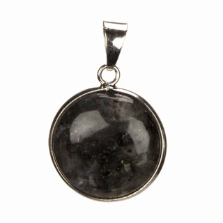 Pendant mounted, 40mm, AB, Black Labradorite