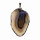 Pendant agate disk, galvanized, AB, grey, 40-49mm