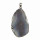 Anhänger Achatscheibe, galvanisiert, AB, Dunkelblau, 40-49mm