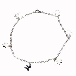 Armkette Edelstahl, 28cm, Silber