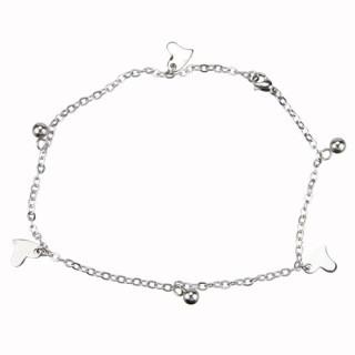 Armkette Edelstahl, 28cm, Silber