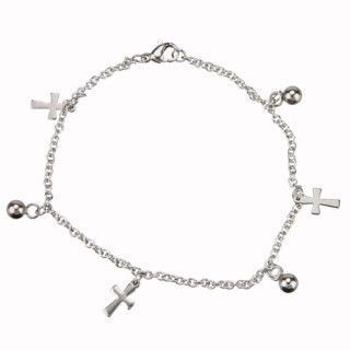 Stainless steel bracelet, 21cm, silver