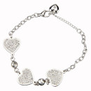 Stainless steel bracelet with stones, silver