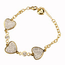Stainless steel bracelet with stones, gold