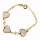 Armkette Edelstahl mit Herzen und Glitzersteinchen, Gold