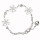 Armkette Edelstahl mit Blumen und Glitzersteinchen, Silber