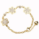Stainless steel bracelet with stones, gold