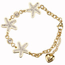 Stainless steel bracelet with stones, gold