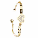 Stainless steel bracelet with stones, gold