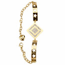 Stainless steel bracelet with stones, gold
