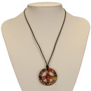 Necklace with glass pendant Peace, mix