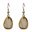 Natural stone earrings rose quartz
