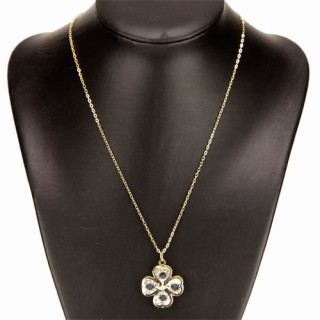 Modekette Gold, Glücksklee mit Metallkette