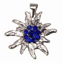 Anhänger Edelweiß 36x39mm blau