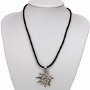 velvet ribbon necklace with pendant edelweiss, clear
