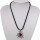 Velvet ribbon necklace with pendant Edelweiss pink