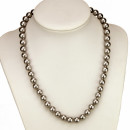 Special price: Necklace mother of pearl, silver, AB, 8mm
