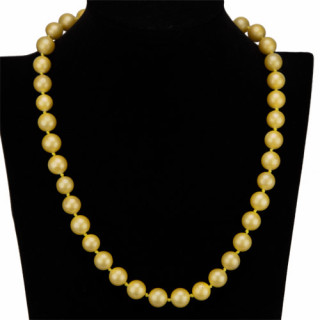 Special price: Necklace mother of pearl, yellow matt, AB, 10mm