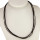 Wax ribbon necklace 5 strands, black