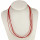 Wax ribbon chain 5 strands, red