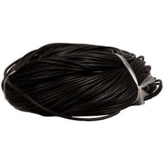 100m Lederband, 2mm, Schwarz