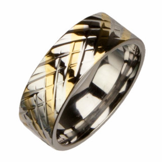 Edelstahlring, Bicolor, 8mm