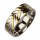 Stainless steel ring, silver-gold, 8mm