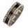 Edelstahlring mit Steinen, Silver-Schwarz, 8mm