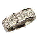 Edelstahlring mit Steinen, Silver, 8mm