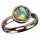 Stainless steel ring with shell, silver