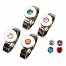 Stainless steel ring with zirconia stone, silver, 6mm