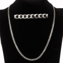 Curb necklace stainless steel, 45cm, 3,8mm