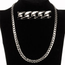 Curb necklace stainless steel, 45cm, 6,7mm