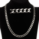 Curb necklace stainless steel, 45cm, 8mm