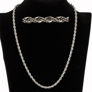 Snake necklace stainless steel, 45cm, 3,8mm