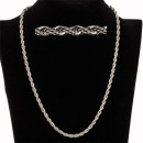 Gedrehte Schlangenkette Edelstahl, 3,8mm, 45cm