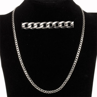 Curb necklace stainless steel, 50cm, 3,8mm