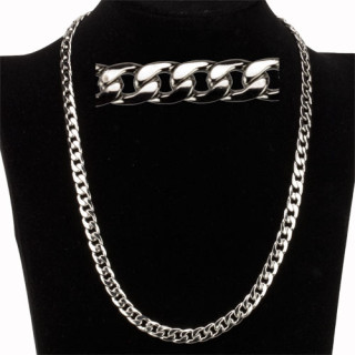 Curb necklace stainless steel, 50cm, 6,7mm